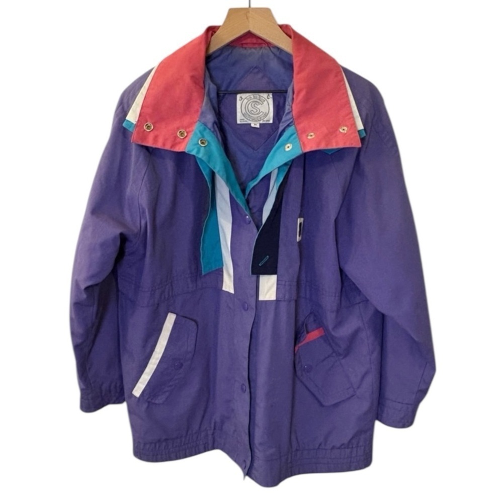 Vintage Be in the Current Seen Women's Purple Pink Ski & Snow Jacket Medium